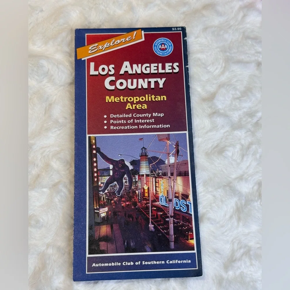 Vintage 1997 Los Angeles County Map - Metropolitan area